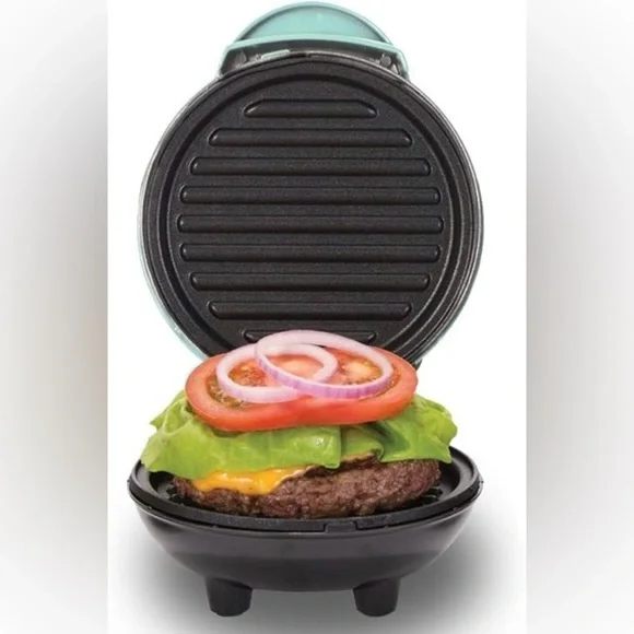 DASH Mini Maker NIB Individual Hash Browns Keto Non-Stick Grill Griller Aqua - Picture 2 of 4
